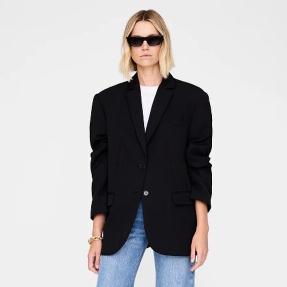 ANINE BING Quinn Single-Breasted Wool Blazer - Picture 4 of 5